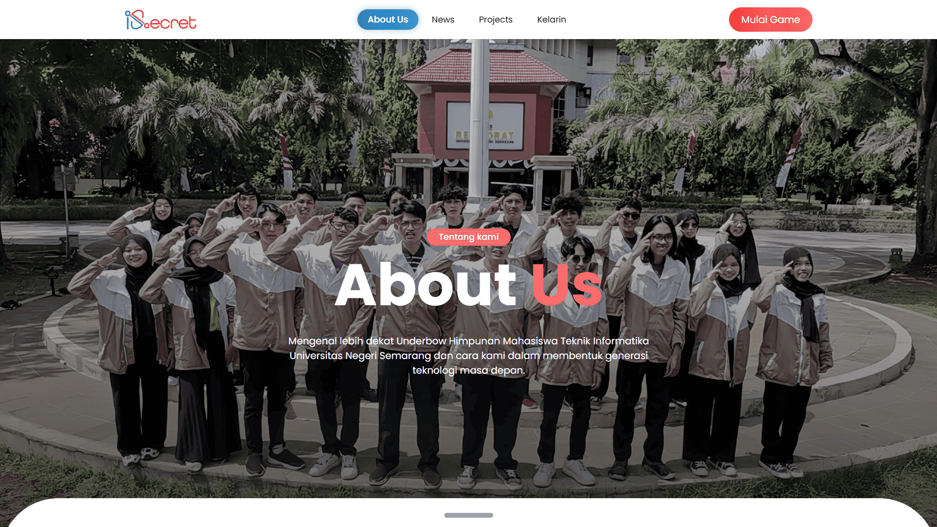 I-SECRET's Official Website Development preview
